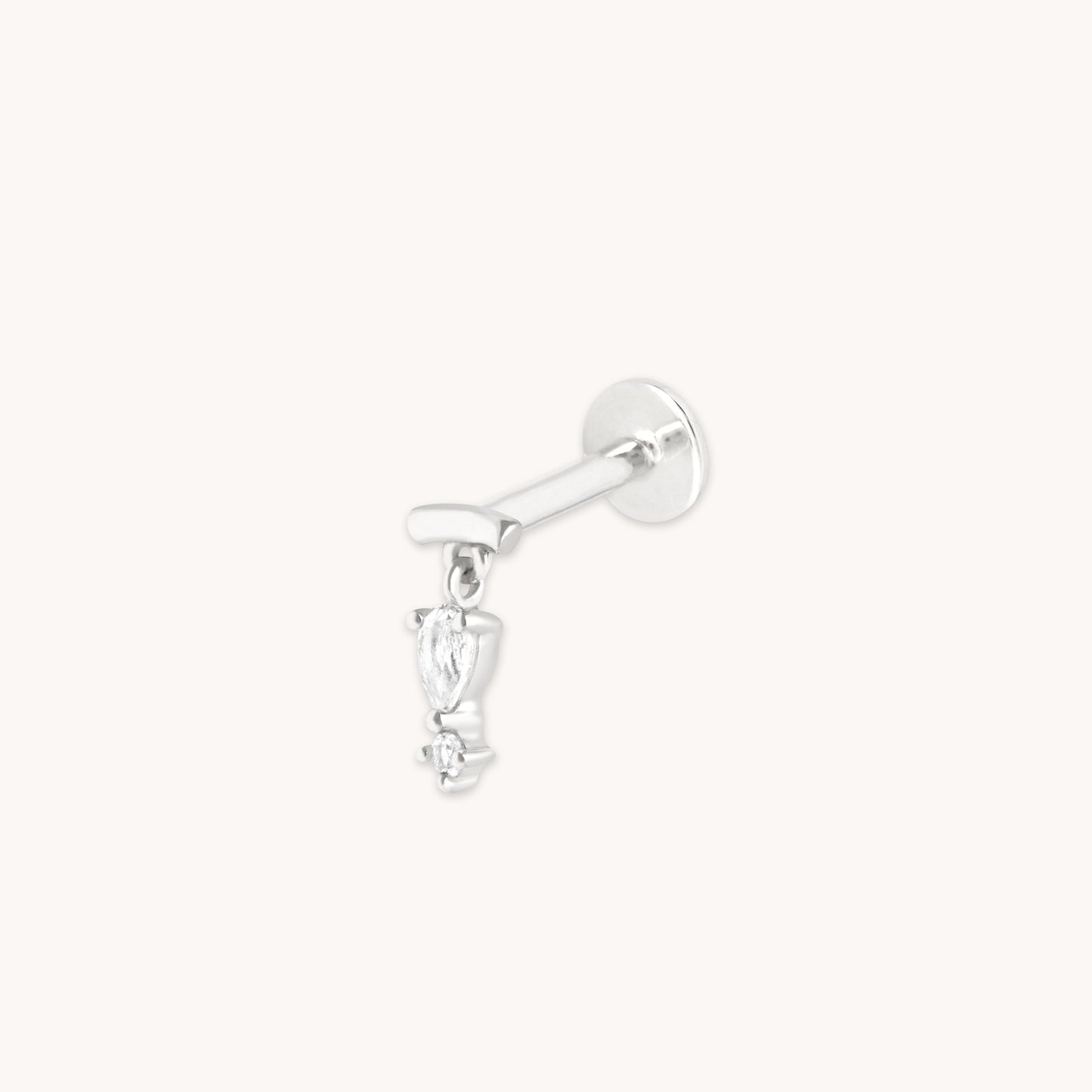 Pera Colgante Helix Oculto en Oro Blanco Sólido