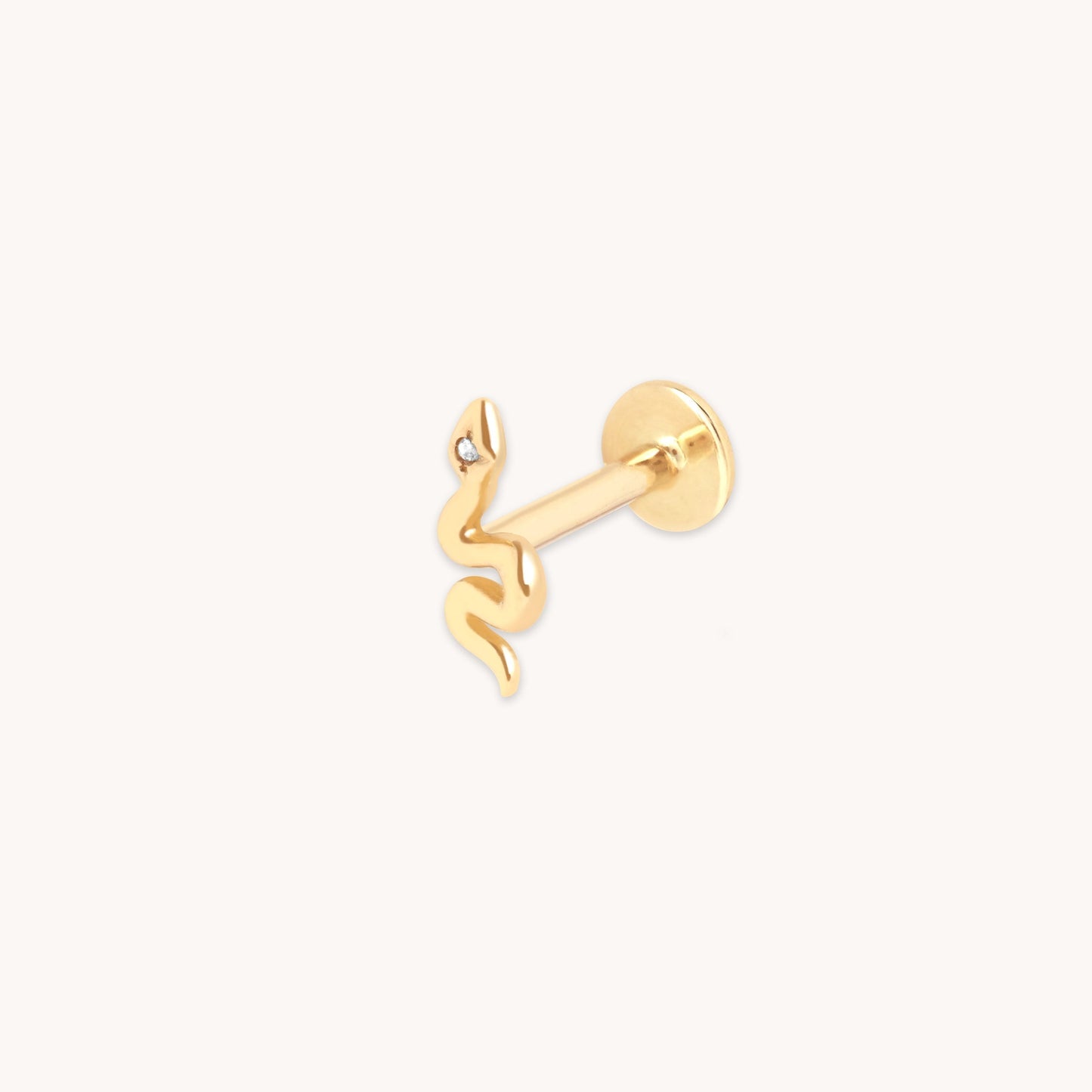 Serpiente Pendiente Piercing en Oro Sólido