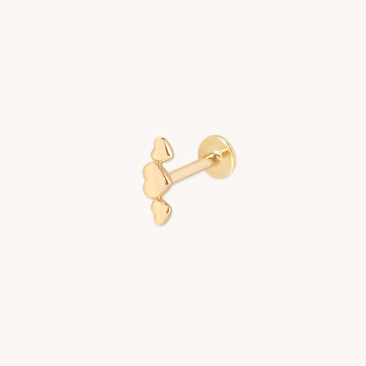 Corazón Racimo Pendiente Piercing en Oro Sólido