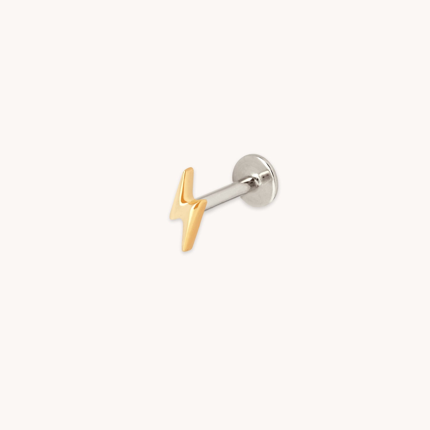 Rayo Titanio Pendiente Piercing en Oro