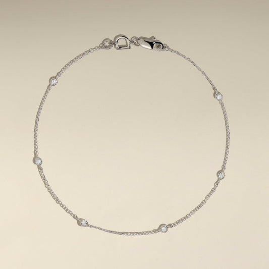 Mayfair Chain Bracelet in Solid White Gold