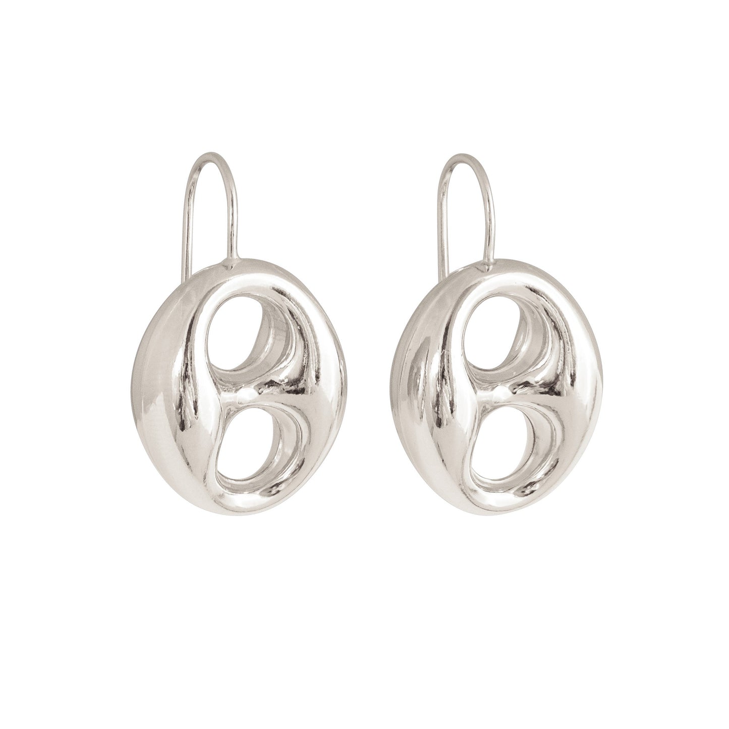 SILVER ANCHOR MARINER LINK DROP EARRINGS