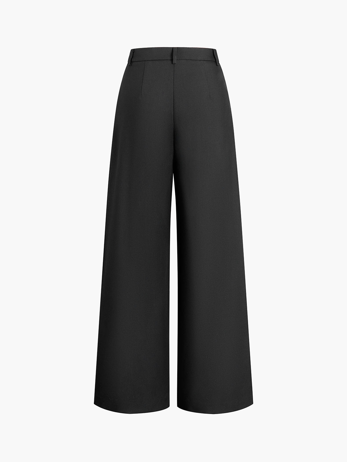 Pantalones de Pierna Ancha Lisos sin Cinturón