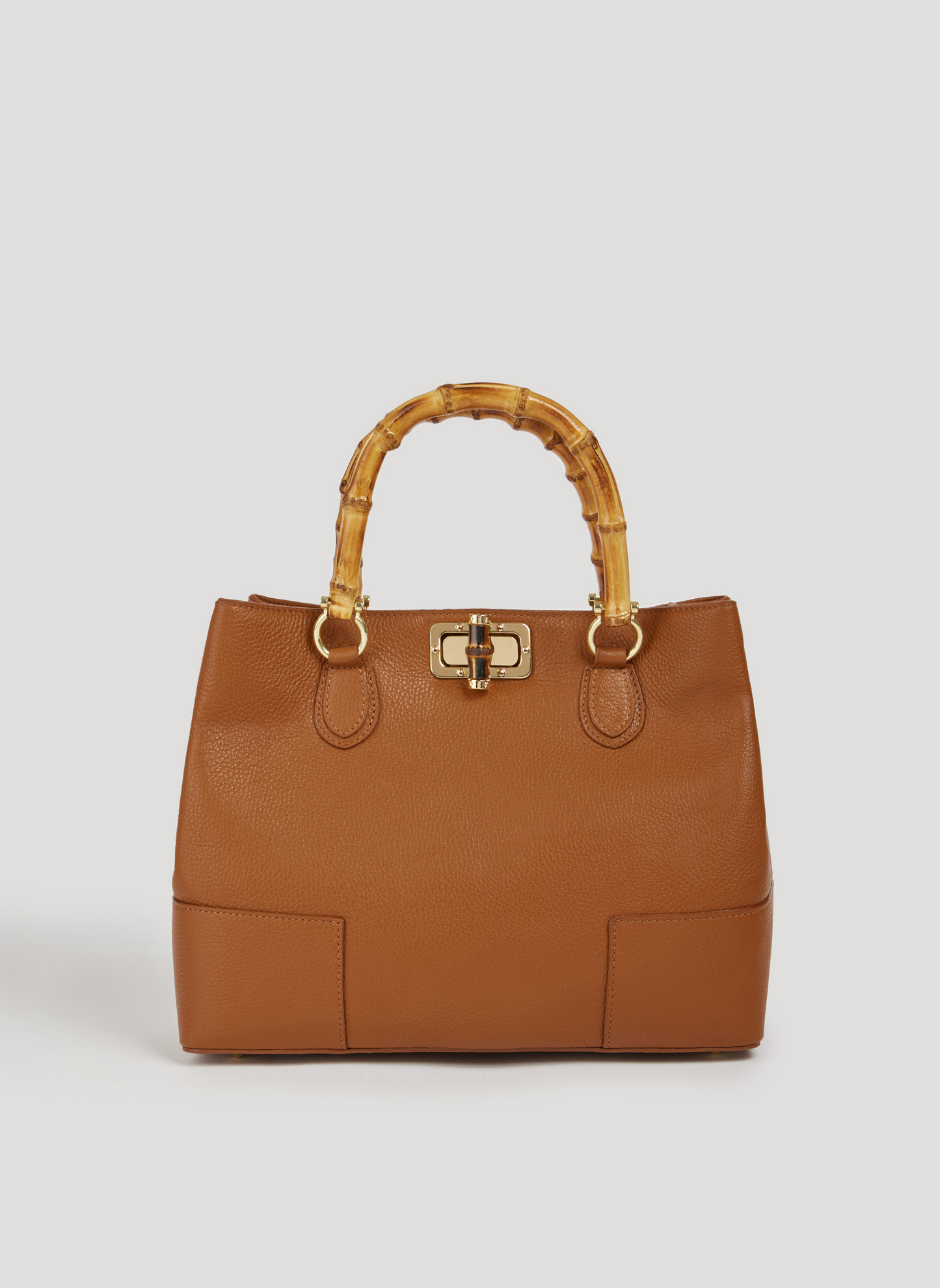 BOLSO DE ANTE CON ASA DE BAMBÚ