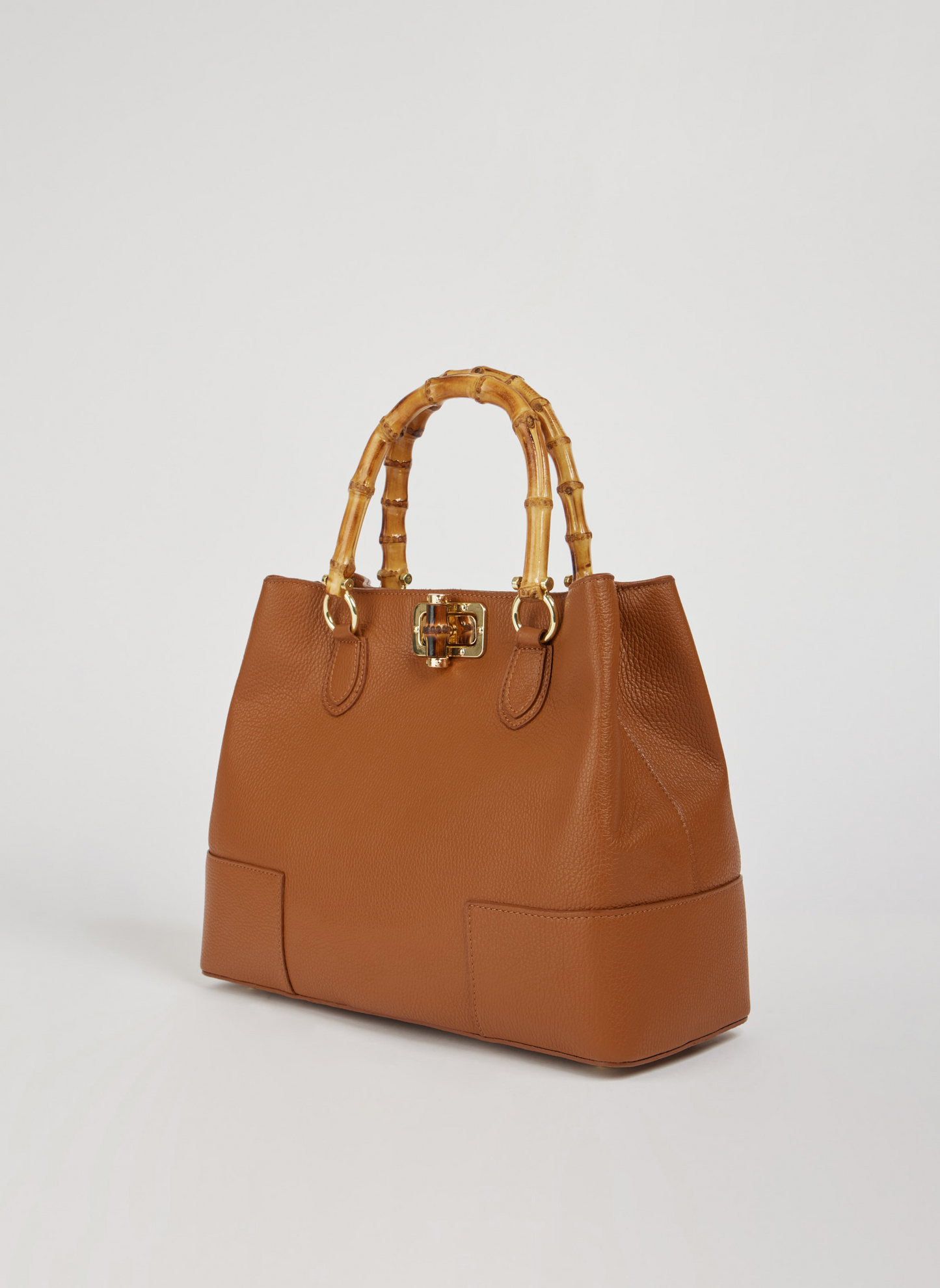 BOLSO DE ANTE CON ASA DE BAMBÚ
