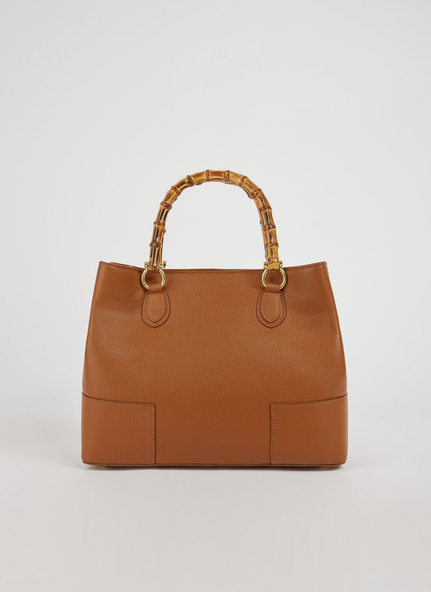 BOLSO DE ANTE CON ASA DE BAMBÚ