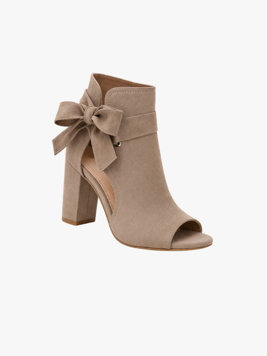 Tacones peep-toe de ante con tacón ancho