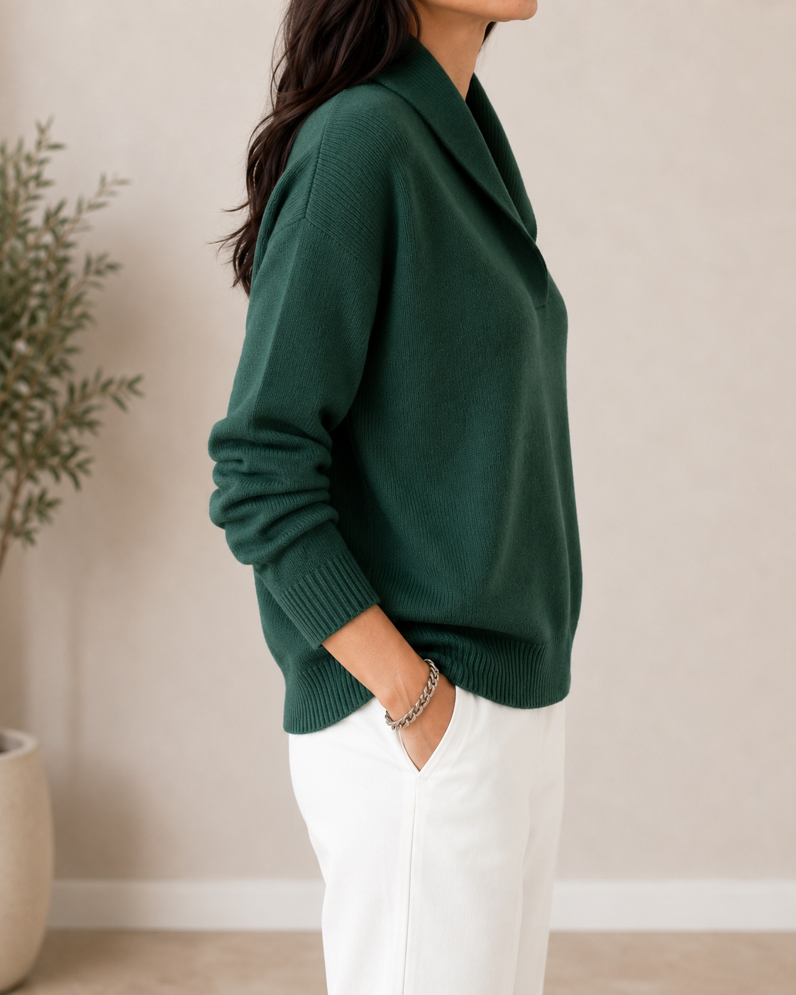 Jersey holgado de cuello en V