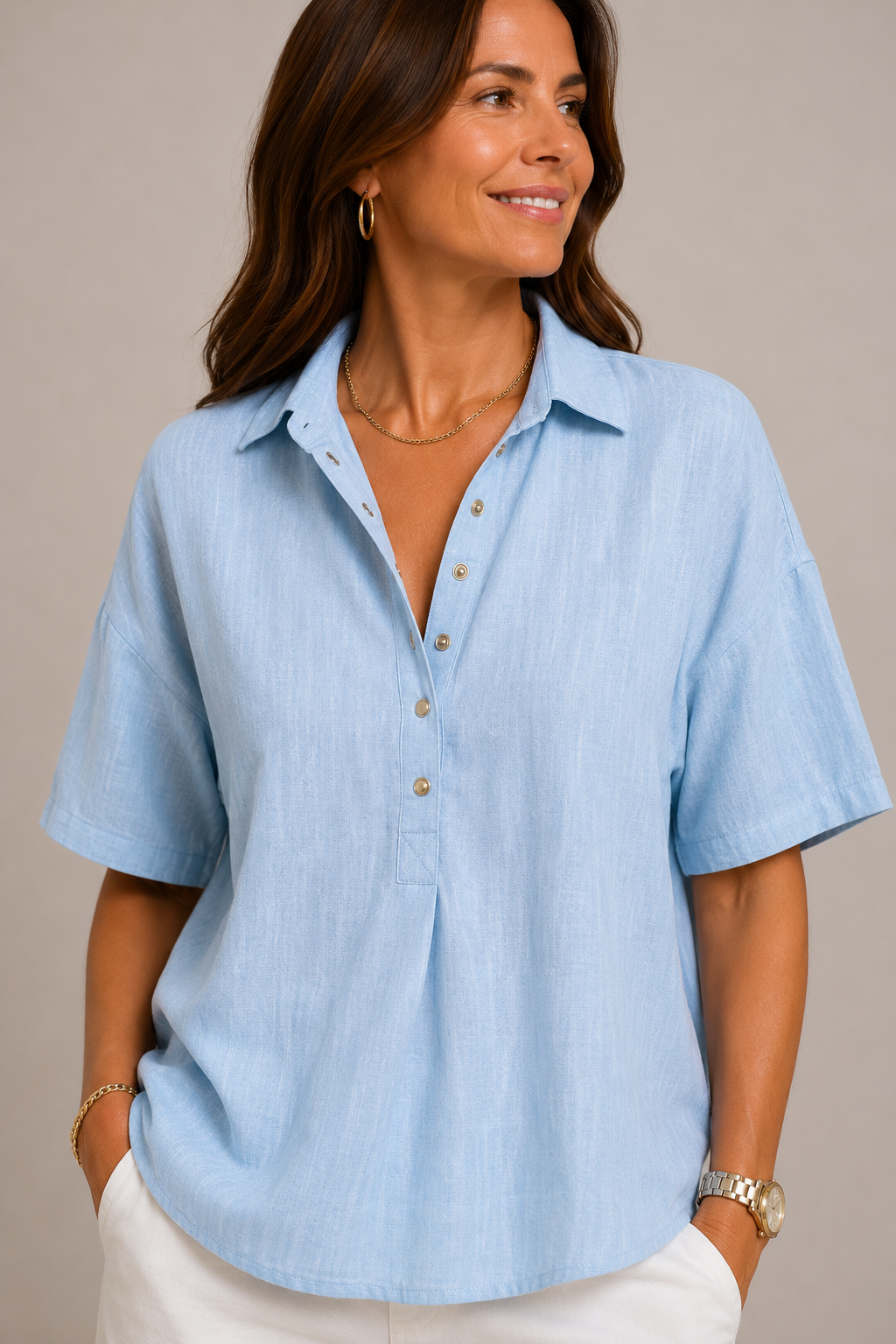 Blusa elegante de cuello en V