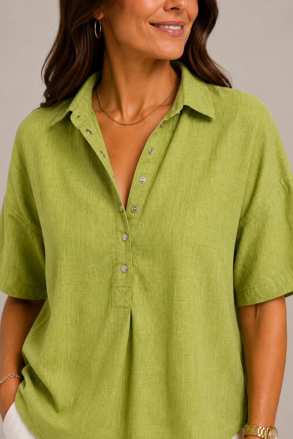 Blusa elegante de cuello en V