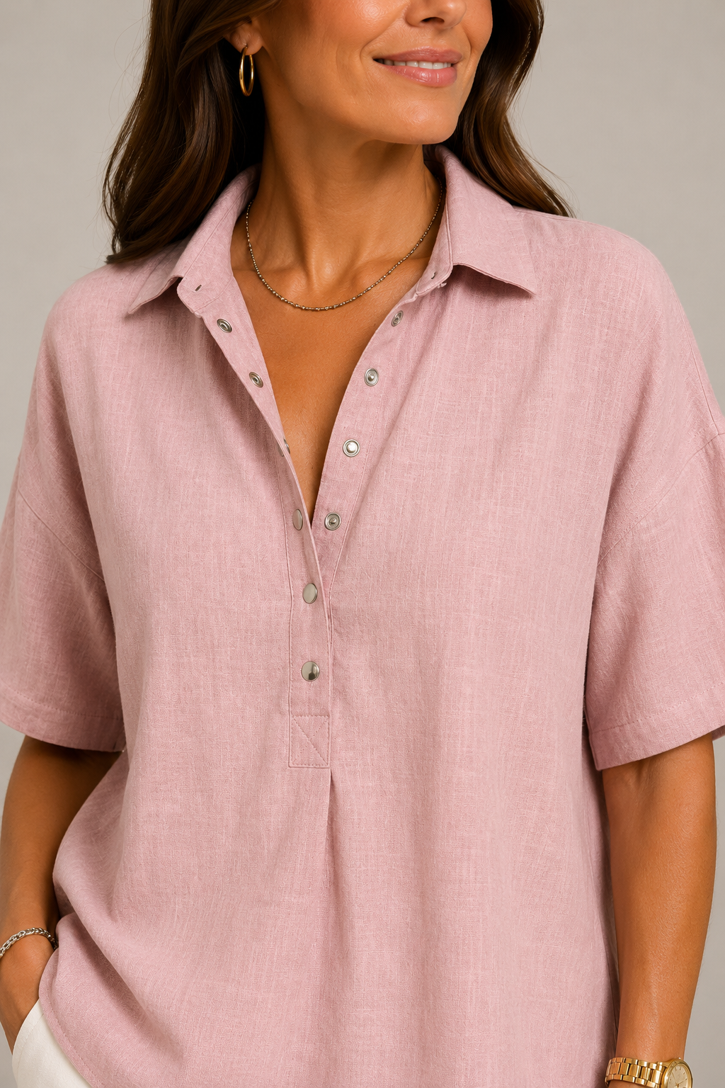 Blusa elegante de cuello en V
