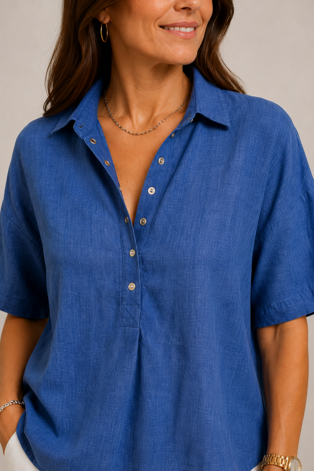 Blusa elegante de cuello en V