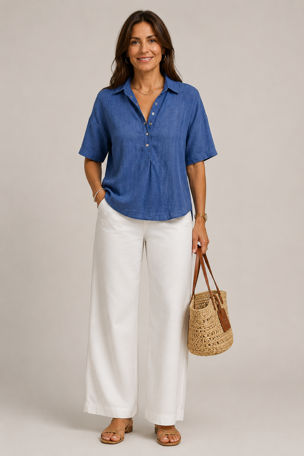 Blusa elegante de cuello en V