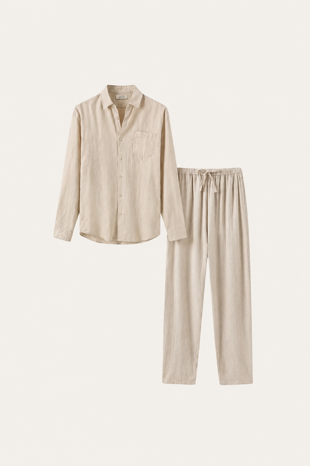 Bellagio | Conjunto de Lino de Manga Larga — Beige