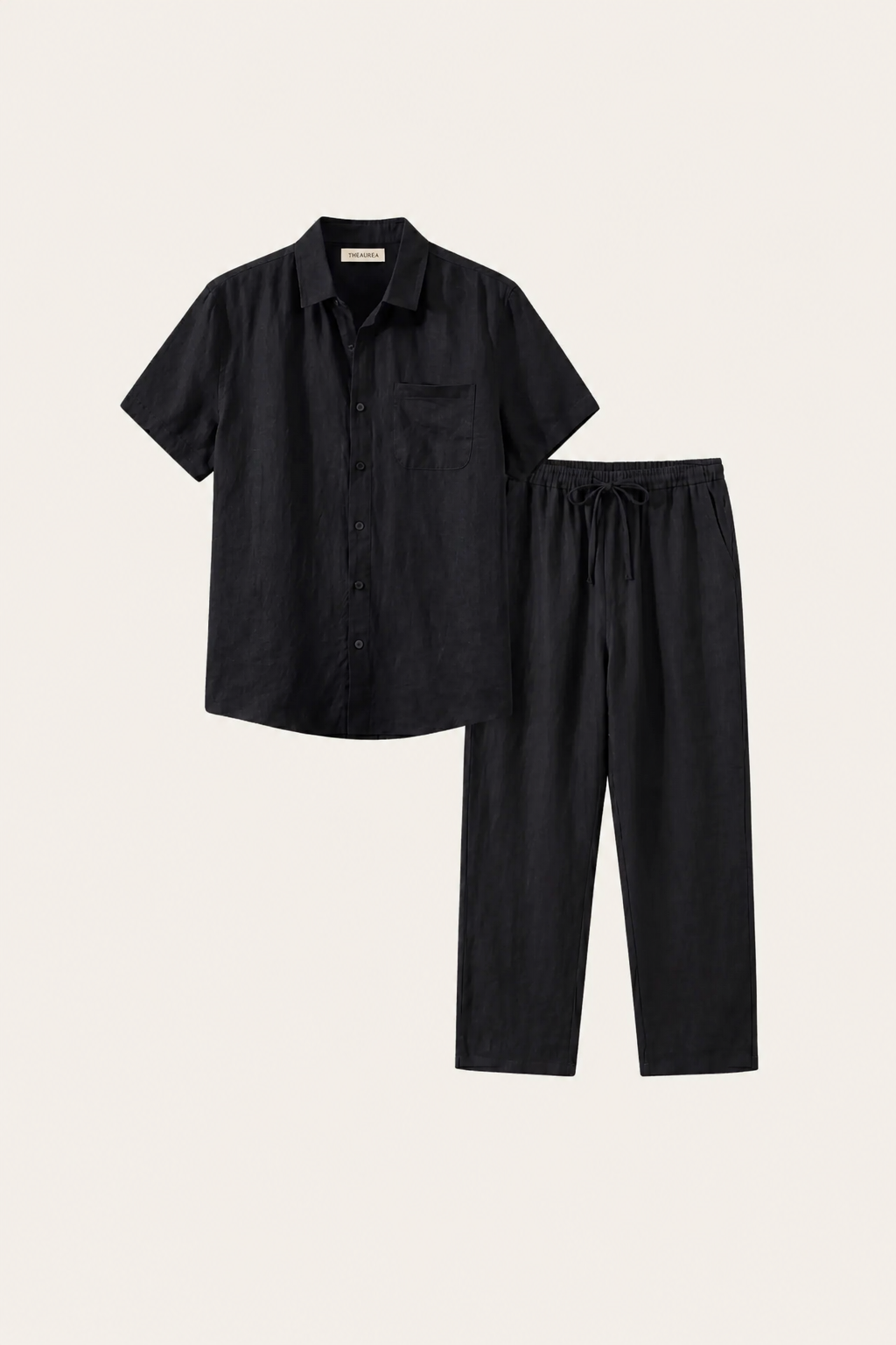 Trento | Conjunto de Lino — Negro/Negro