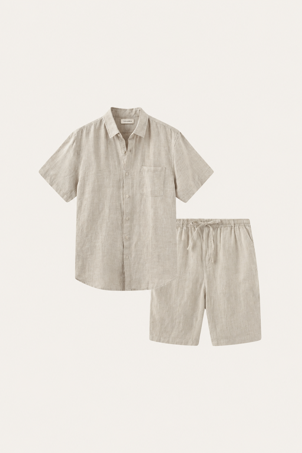 Verona | Camisa de Lino y Pantalón Corto — Beige