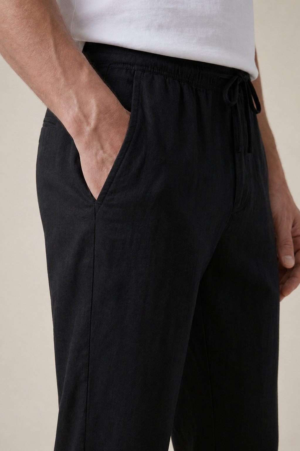 Luca | Pantalón de Lino Negro