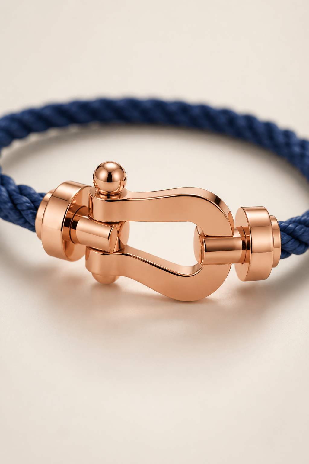 Aurelio | Pulsera Náutica Azul Marino y Oro Rosa