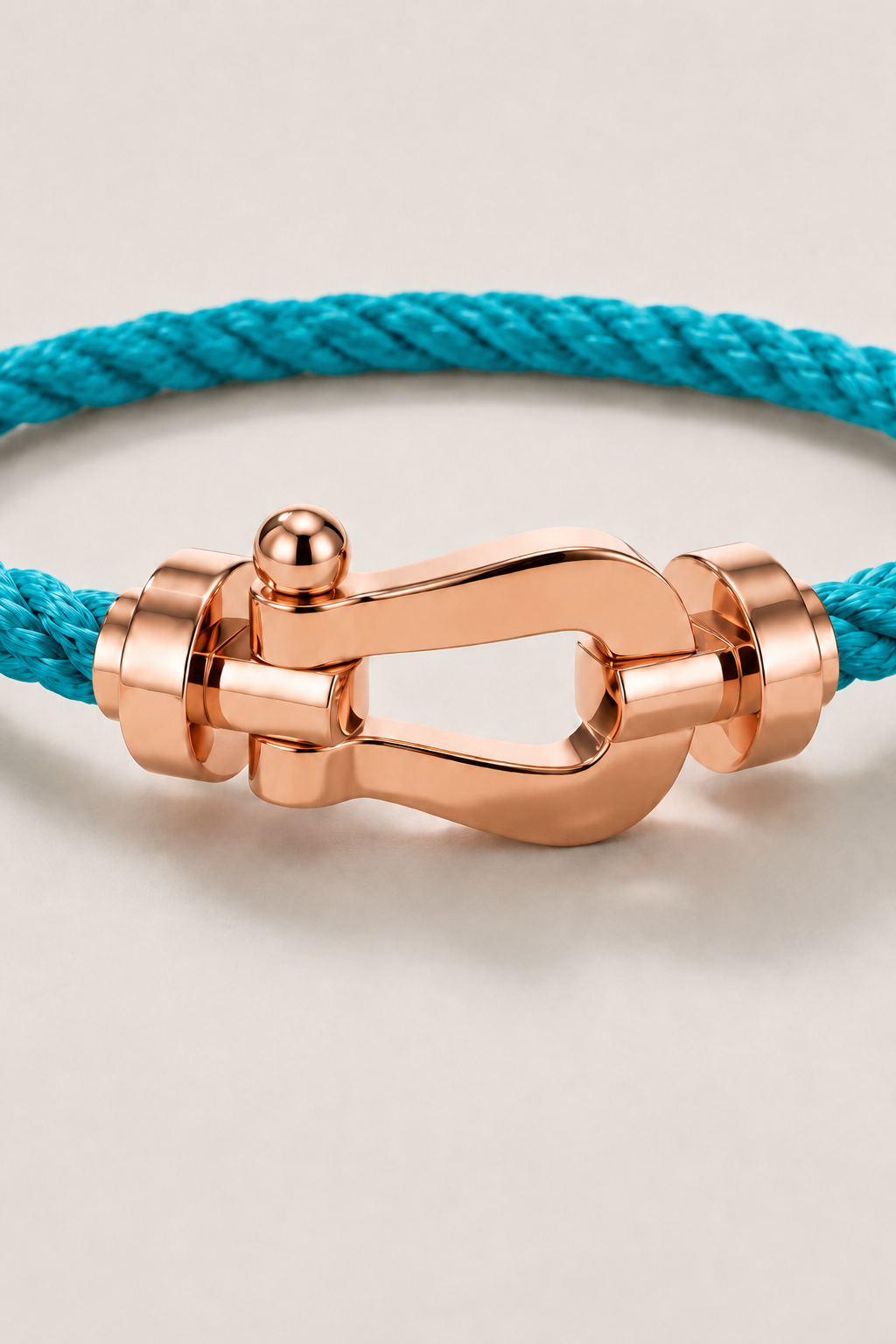 Aurelio | Pulsera Náutica Azul Claro y Oro Rosa