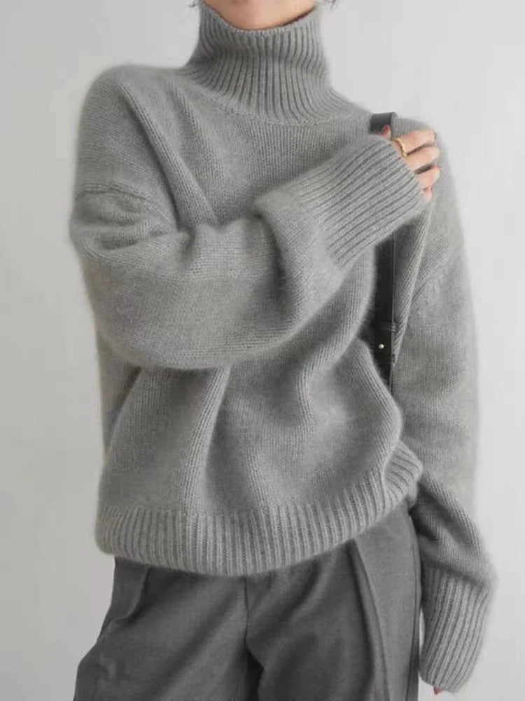 Anna | Jersey de cuello alto de cachemir de lujo