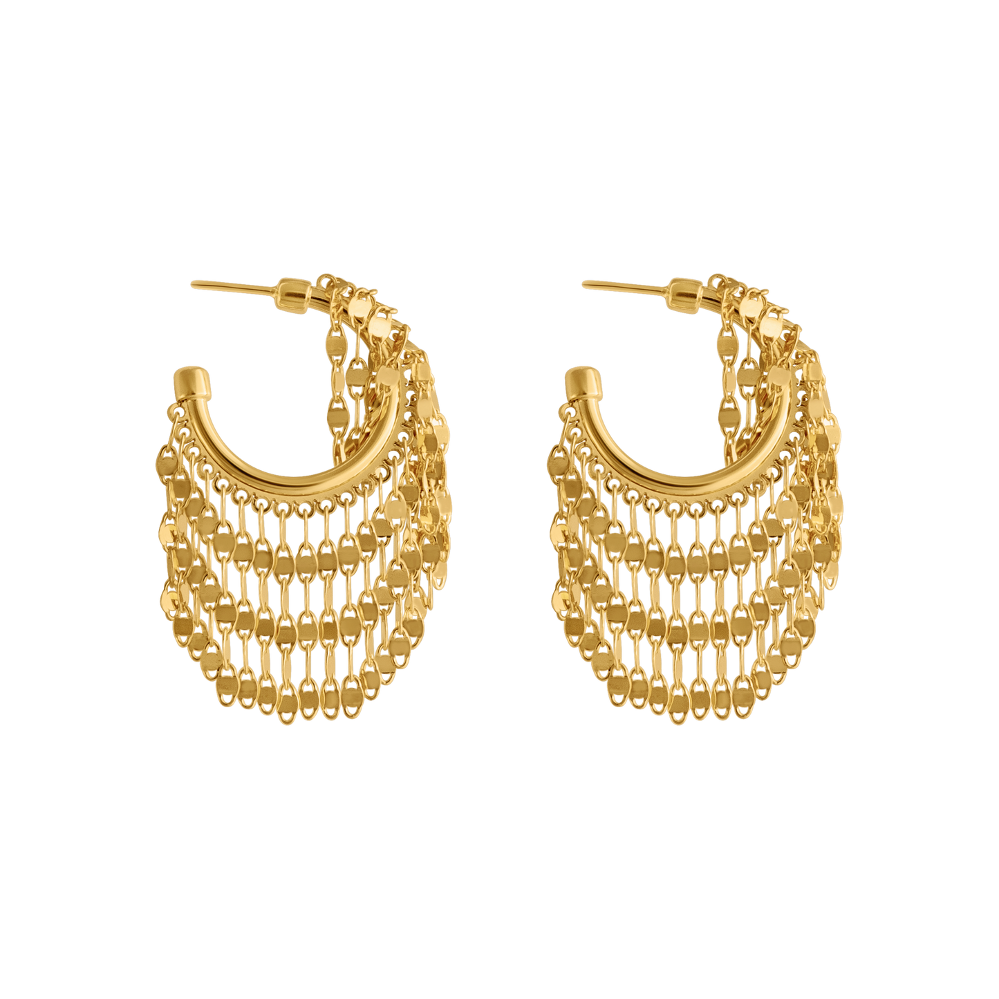 GOLD DISCO HOOP EARRINGS