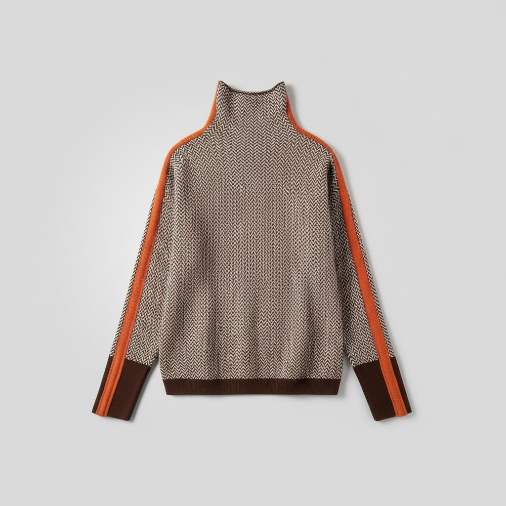 Elara | Jersey de cuello alto con rayas en contraste