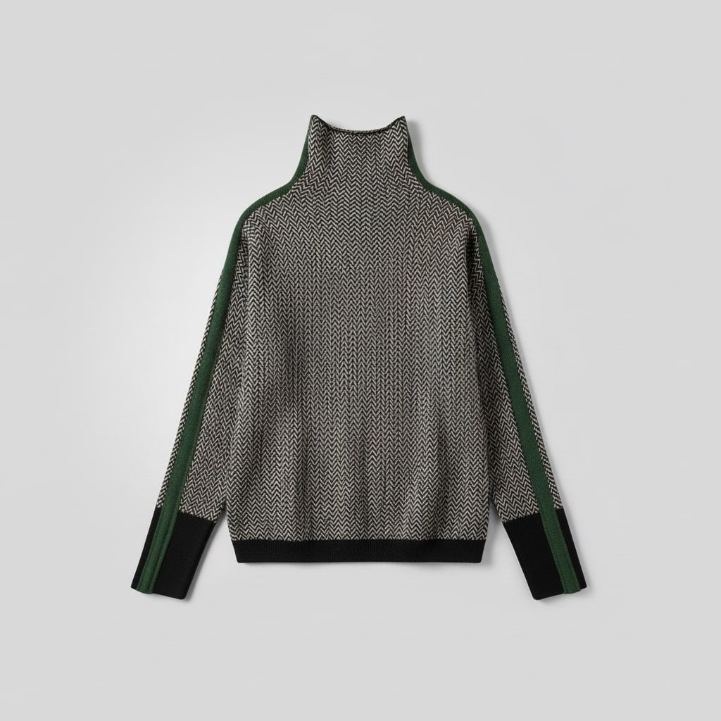 Elara | Jersey de cuello alto con rayas en contraste