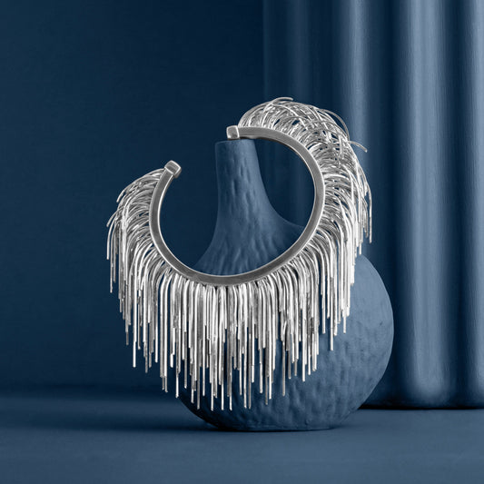 SILVER FEATHER CUFF