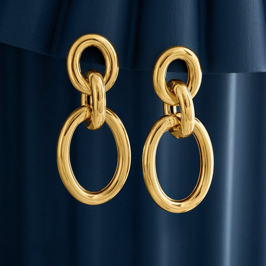 GOLD CHUNKY CHAIN LINK EARRINGS