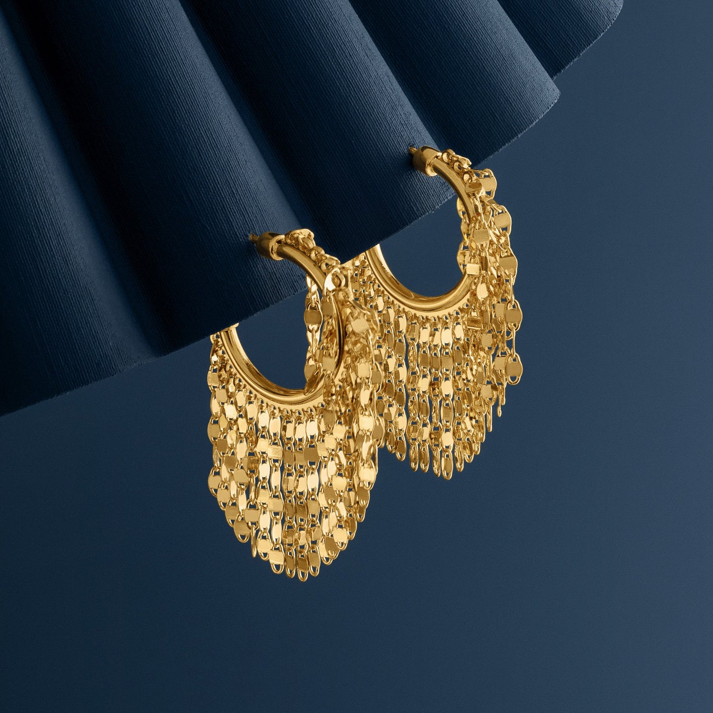 GOLD DISCO HOOP EARRINGS