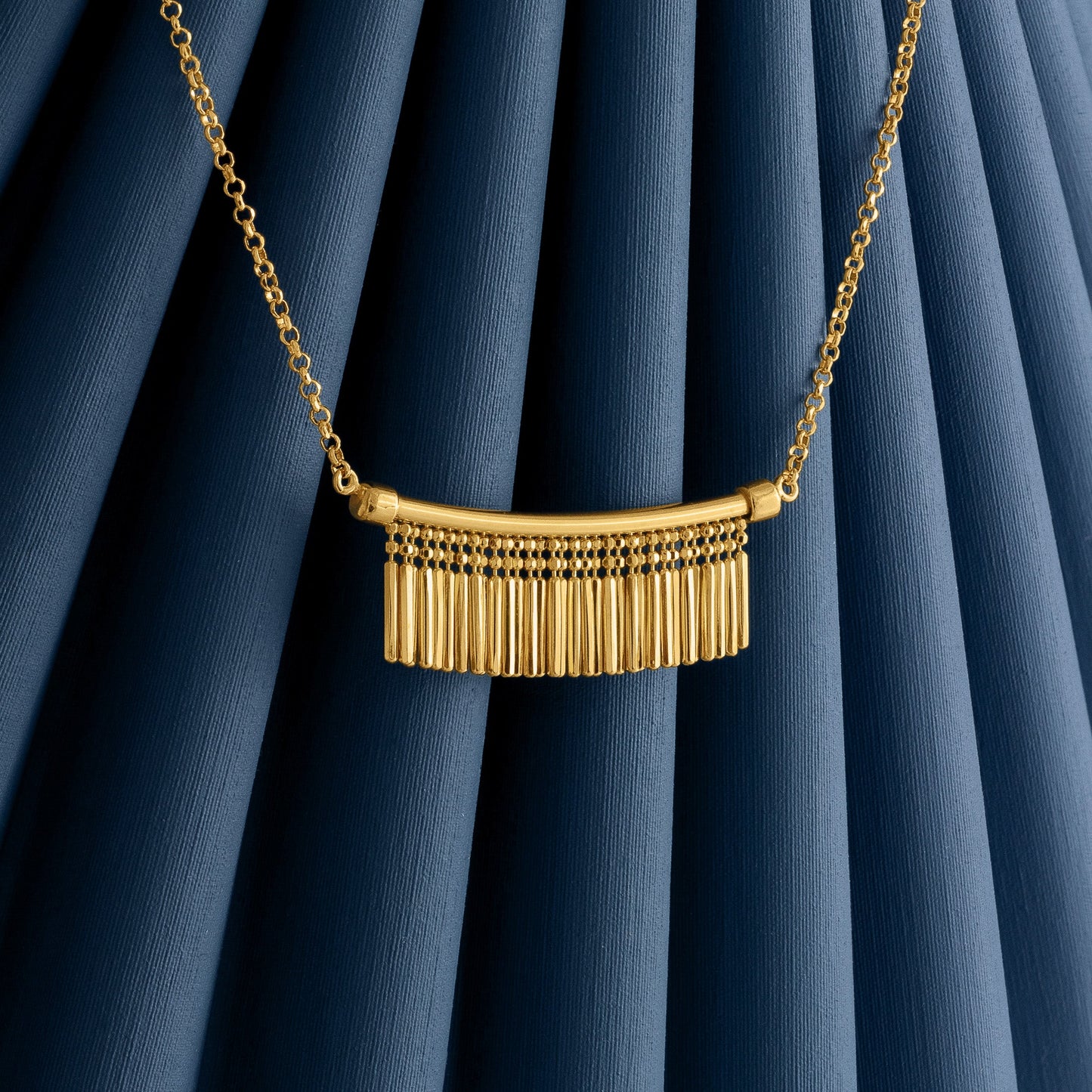 GOLD TASSEL CHARM NECKLACE