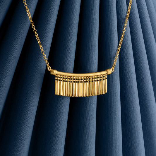 GOLD TASSEL CHARM NECKLACE