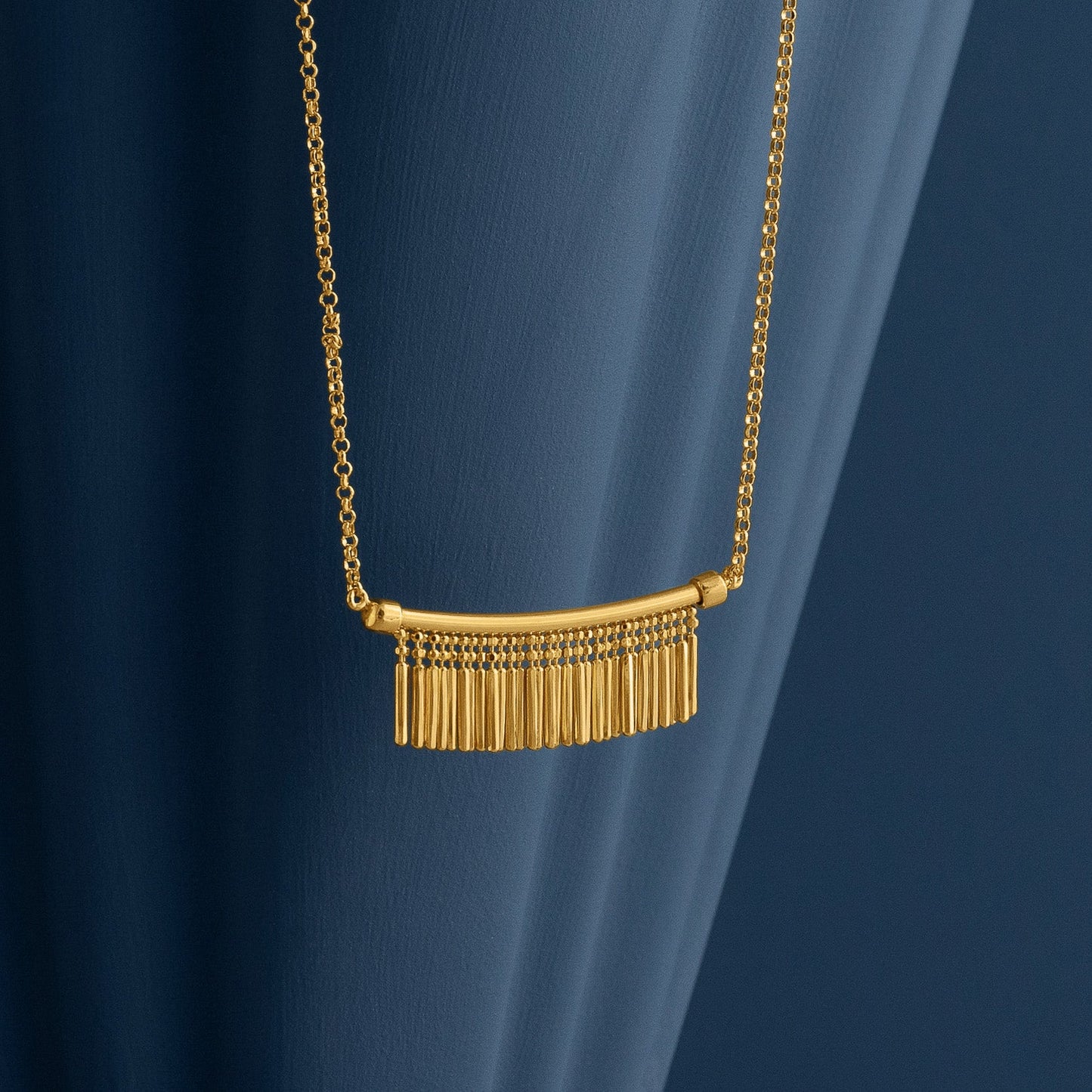 GOLD TASSEL CHARM NECKLACE