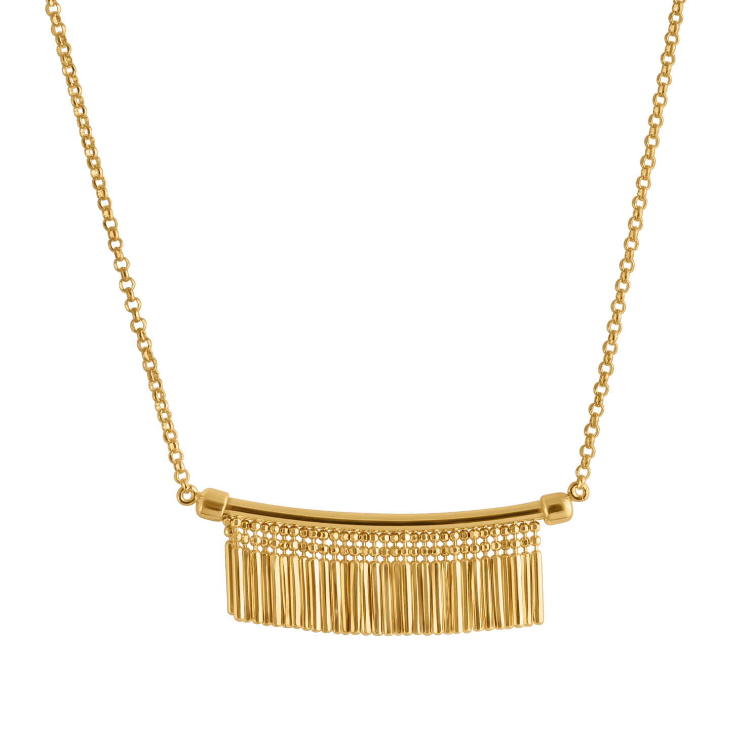 GOLD TASSEL CHARM NECKLACE