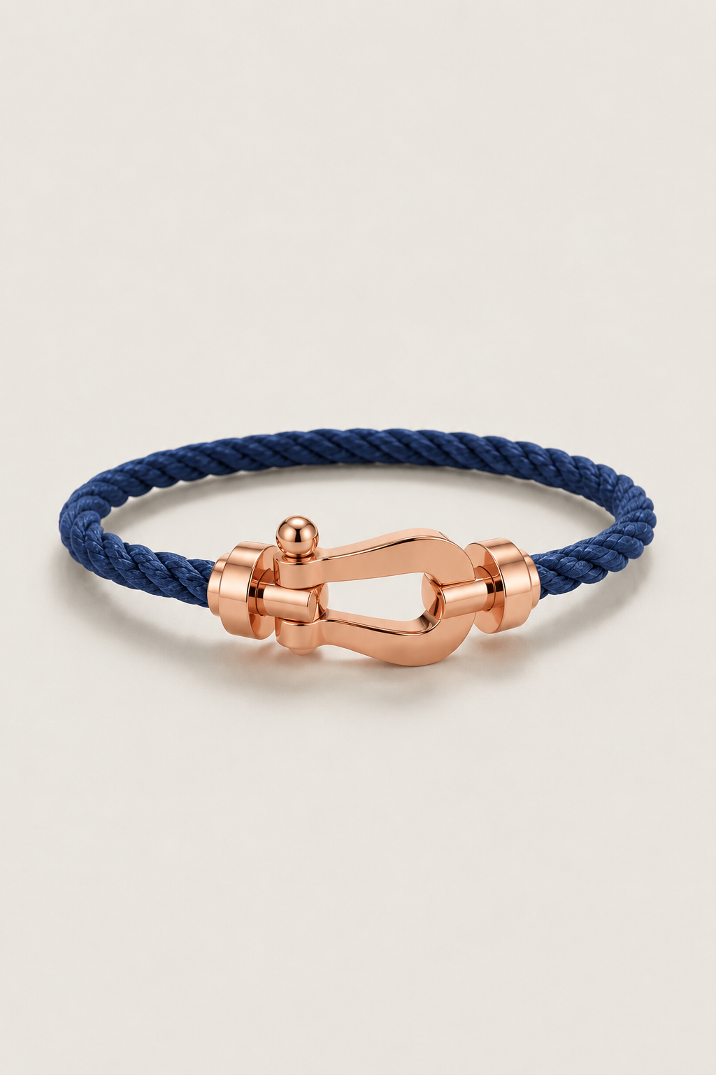Aurelio | Pulsera Náutica Azul Marino y Oro Rosa