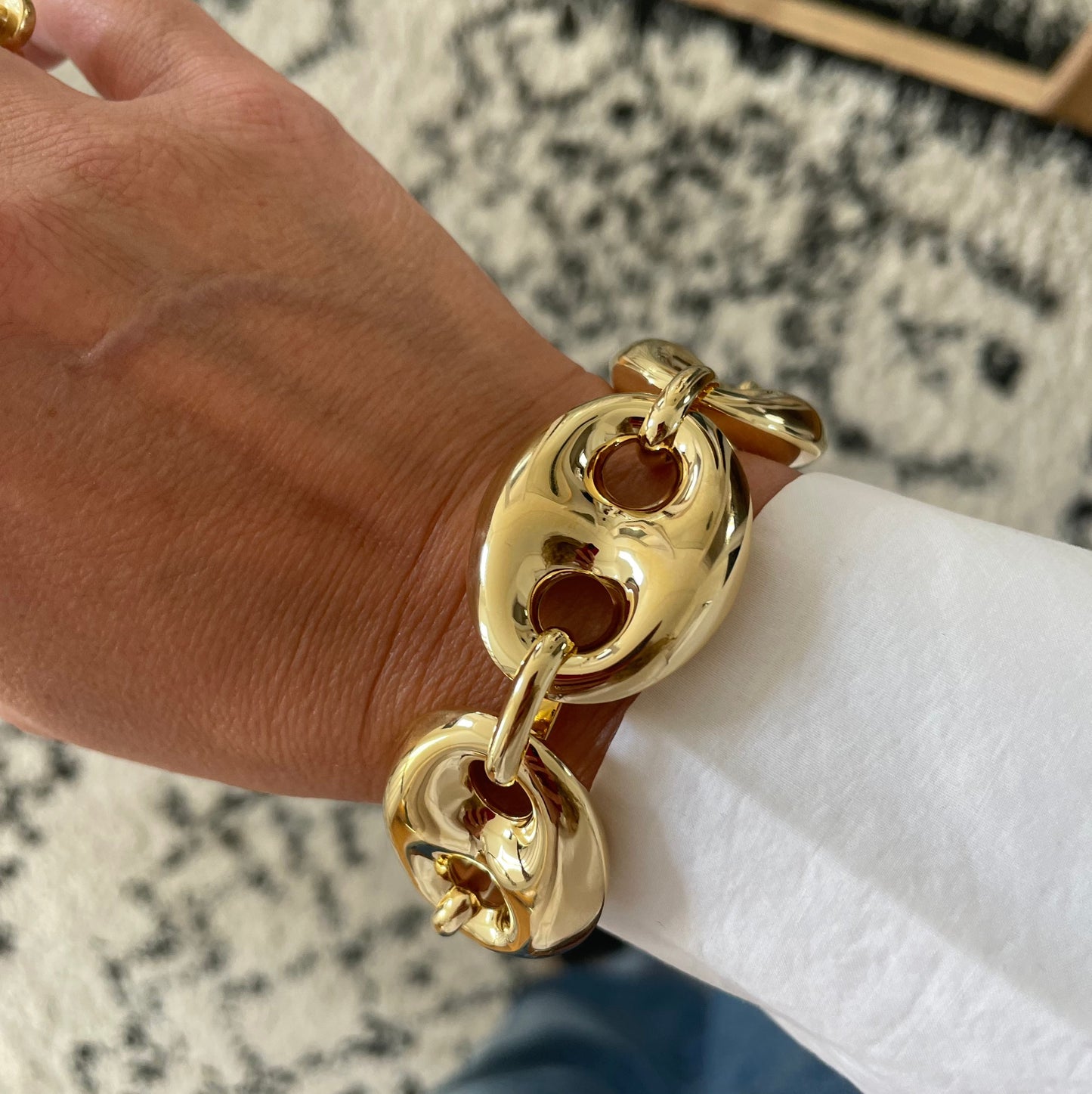 XL GOLD ANCHOR MARINER CHAIN BRACELET