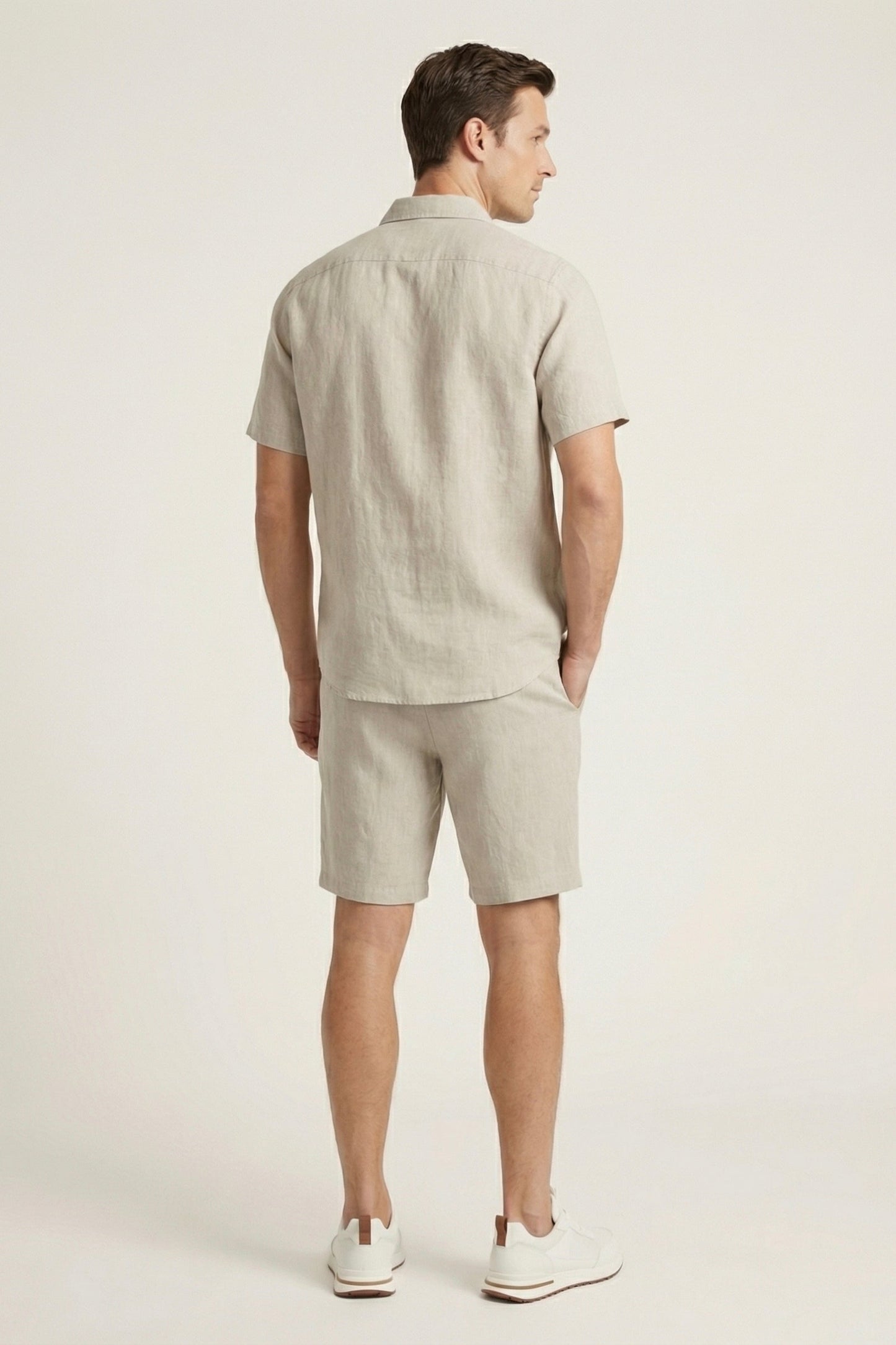 Verona | Camisa de Lino y Pantalón Corto — Beige