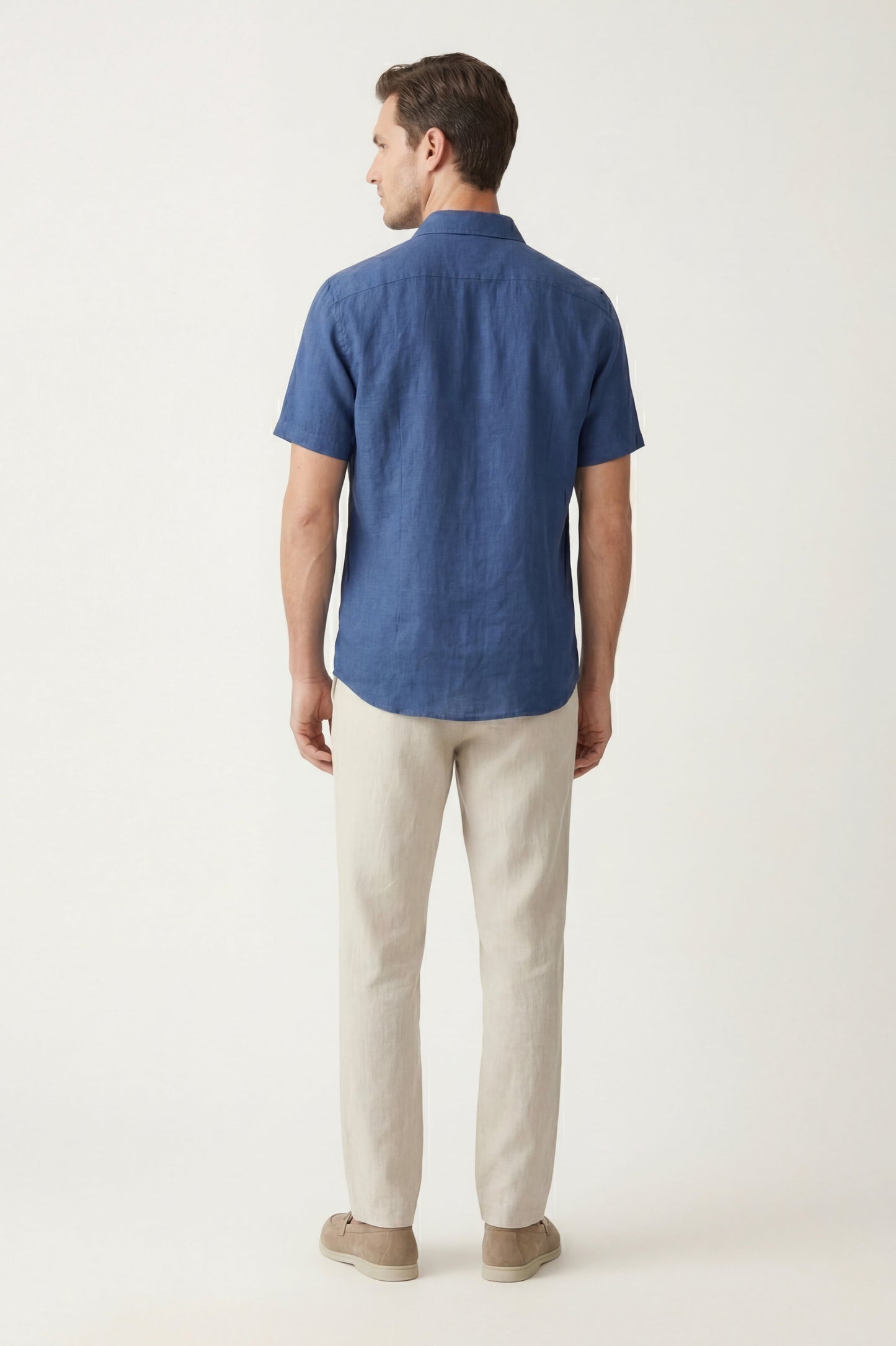 Trento | Conjunto de Lino — Azul/Beige