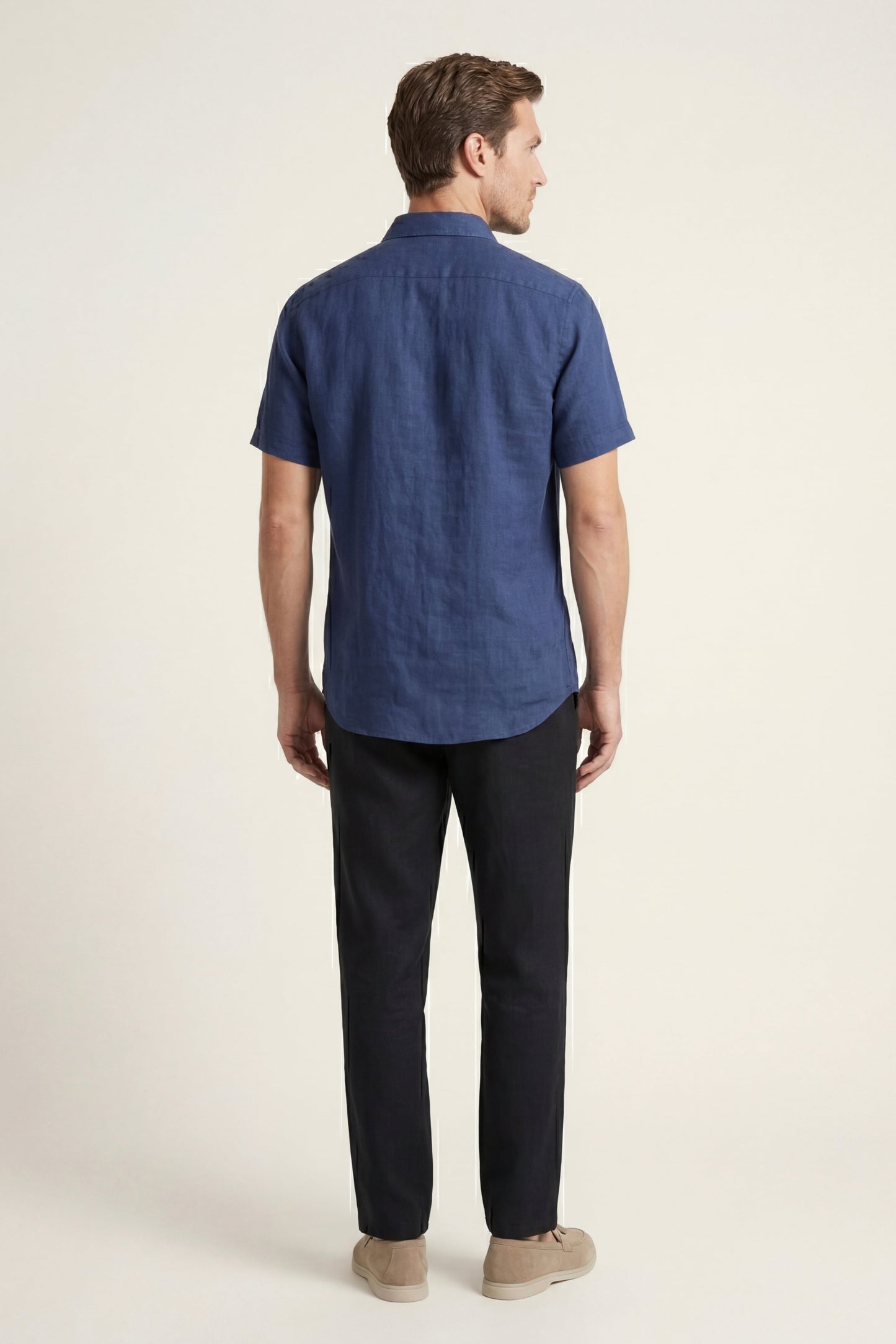 Trento | Conjunto de Lino — Azul/Negro