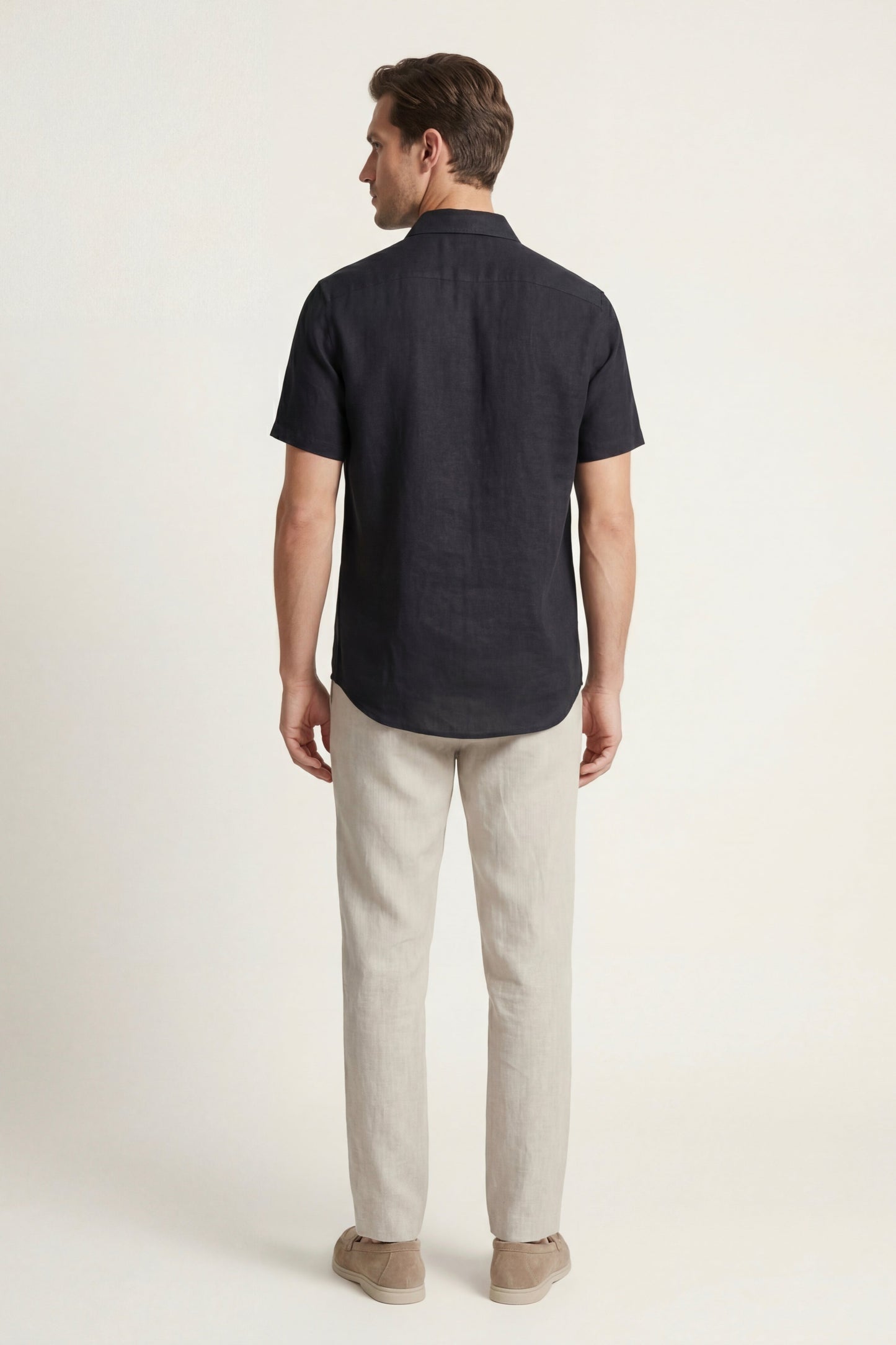 Trento | Conjunto de Lino — Negro/Beige