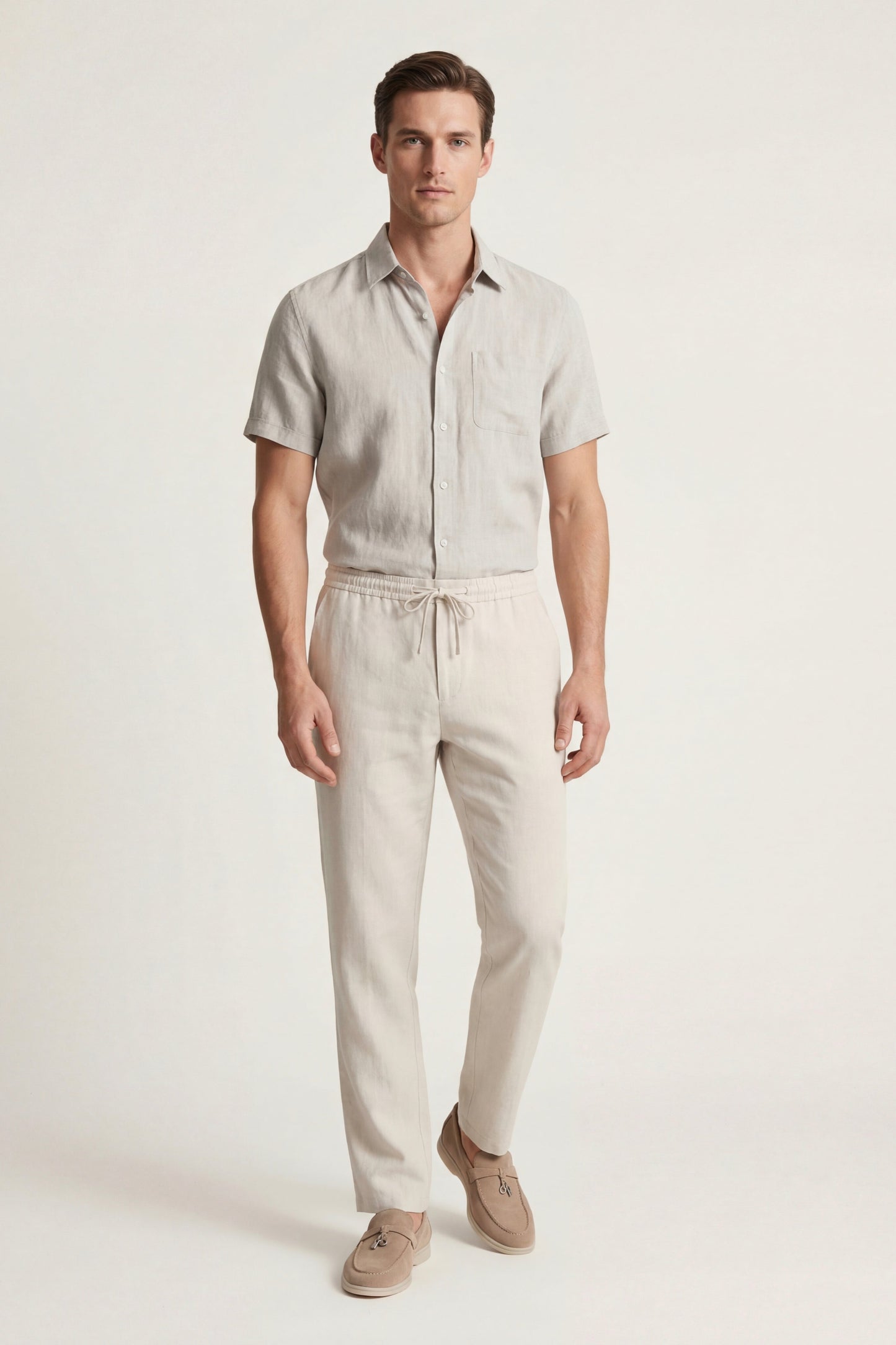 Trento | Conjunto de Lino — Beige/Beige