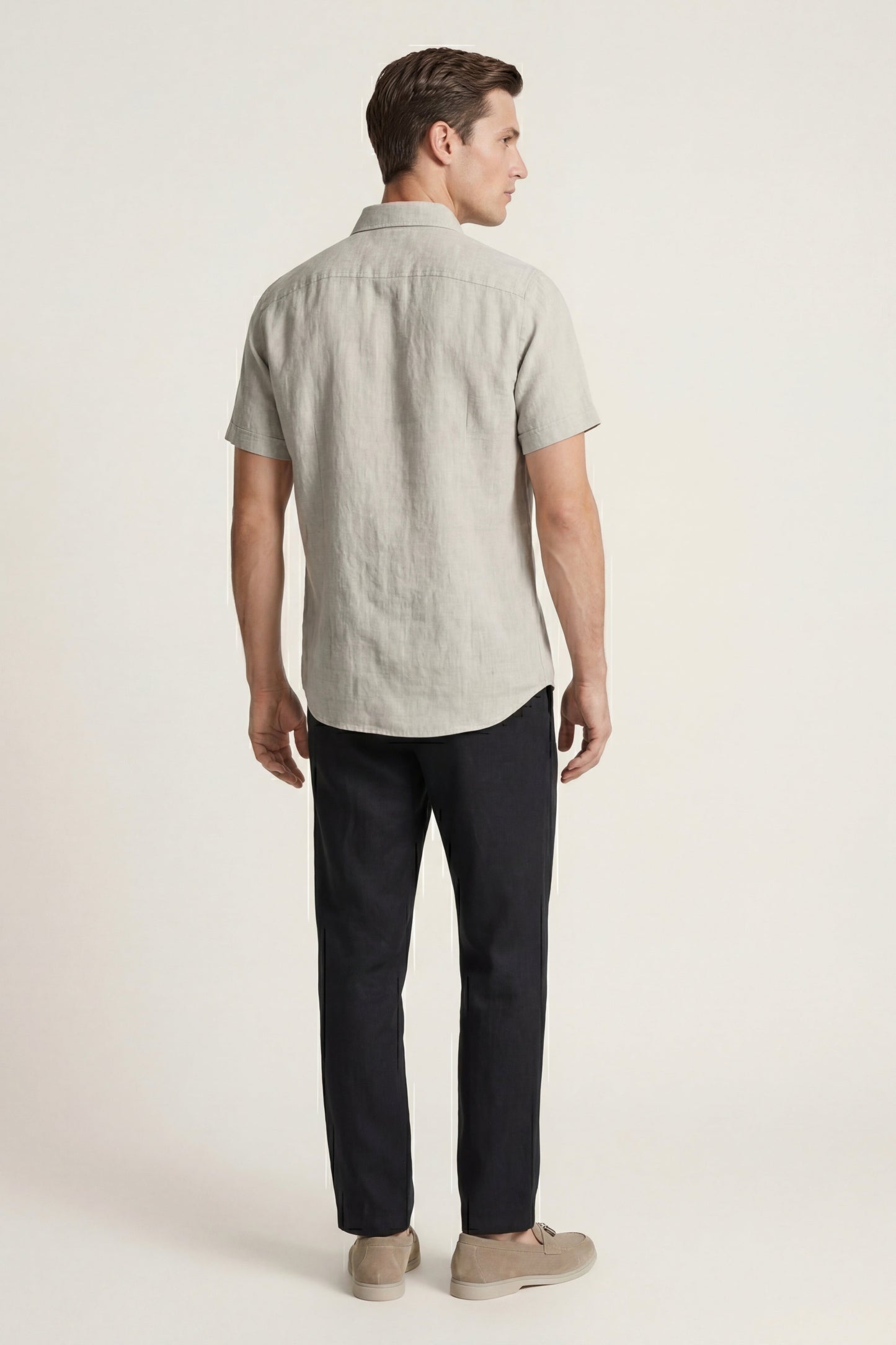 Trento | Conjunto de Lino — Beige/Negro