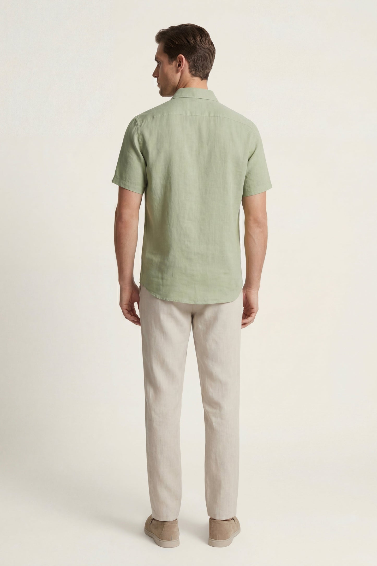 Trento | Conjunto de Lino — Verde menta/Beige