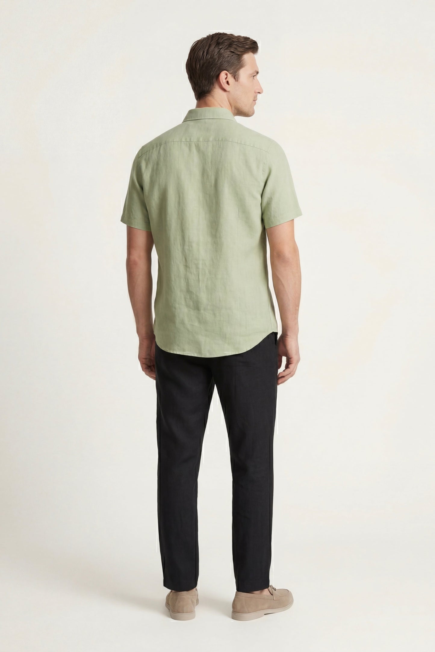Trento | Conjunto de Lino — Verde menta/Negro