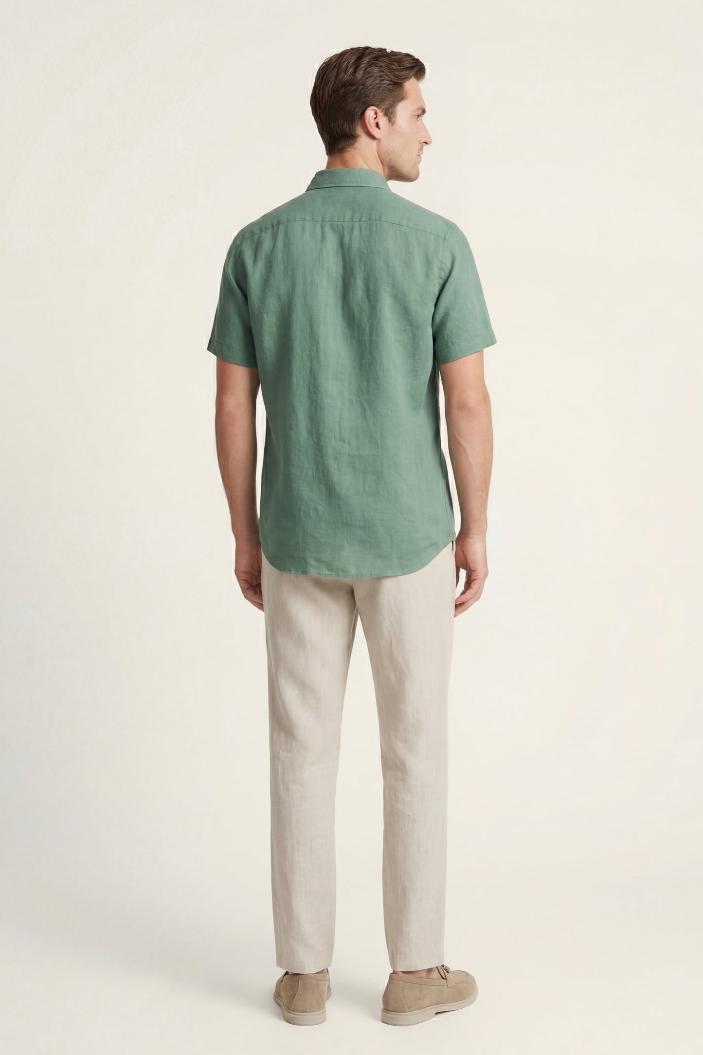 Trento | Conjunto de Lino — Verde/Beige