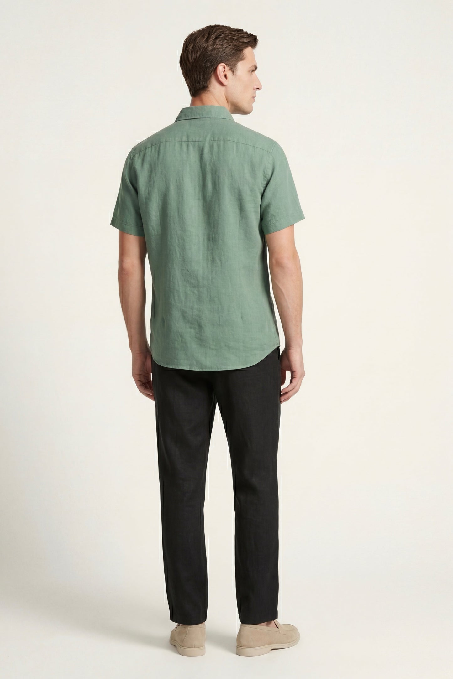Trento | Conjunto de Lino — Verde/Negro