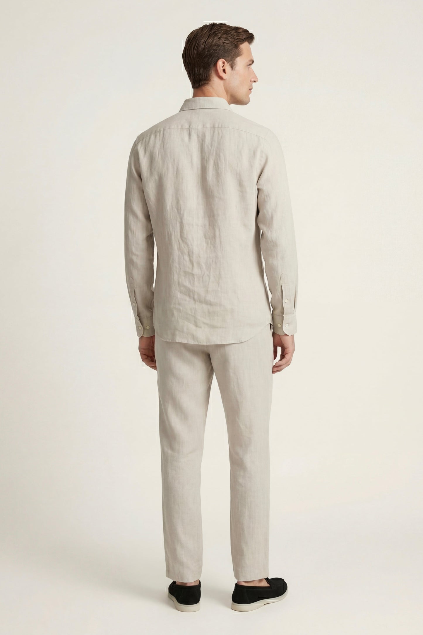Pisa | Conjunto de Lino de Manga Larga — Beige/Beige