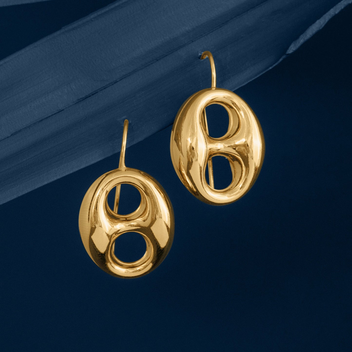 GOLD ANCHOR MARINER LINK DROP EARRINGS