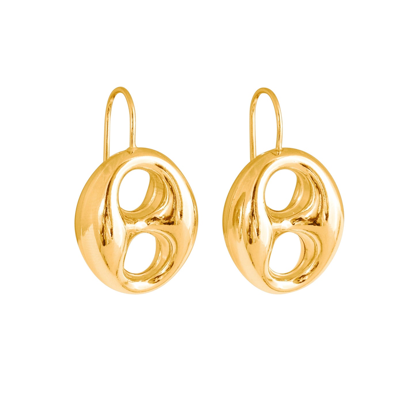 GOLD ANCHOR MARINER LINK DROP EARRINGS