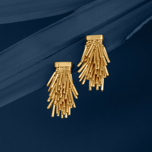 GOLD TASSEL DROP EARRINGS
